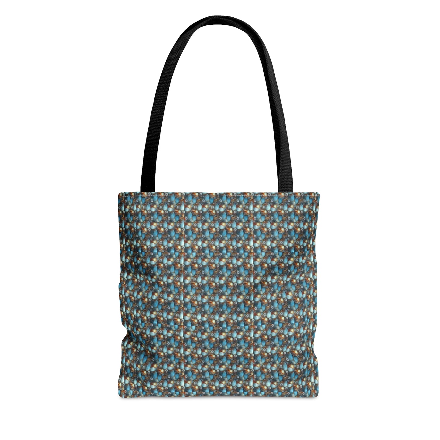 Tote Bag. Pale Blue and Red Abstract Pattern.  Pattern 7