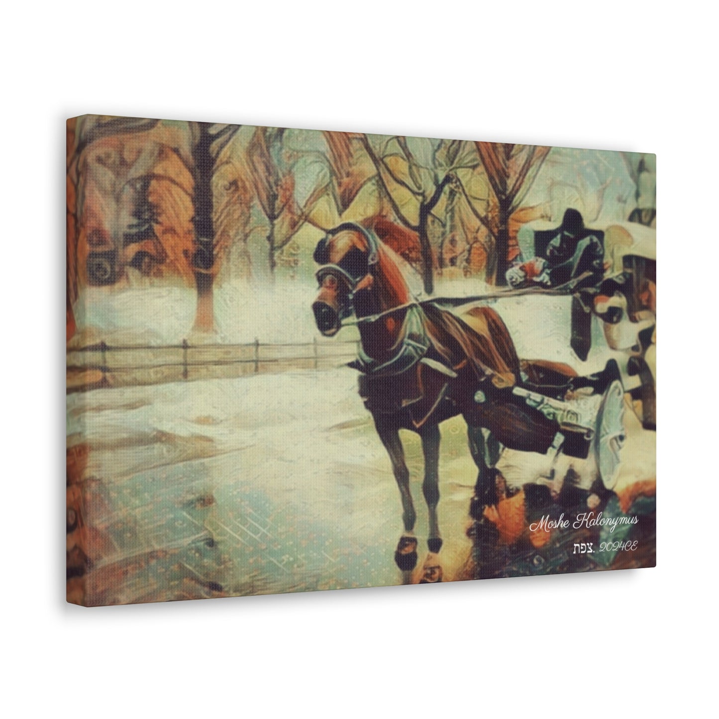 Canvas Gallery Wrap with "NYC Central Park Hansom Cab"