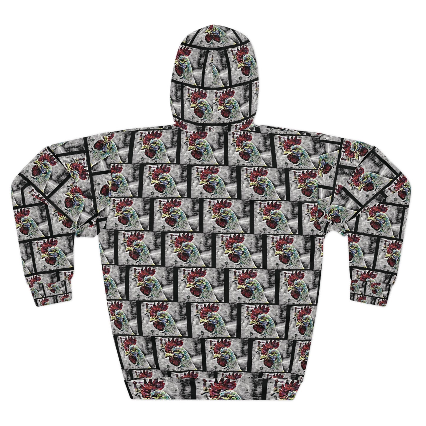 Hooded Sweatshirt with Transcendent Chicken Pattern