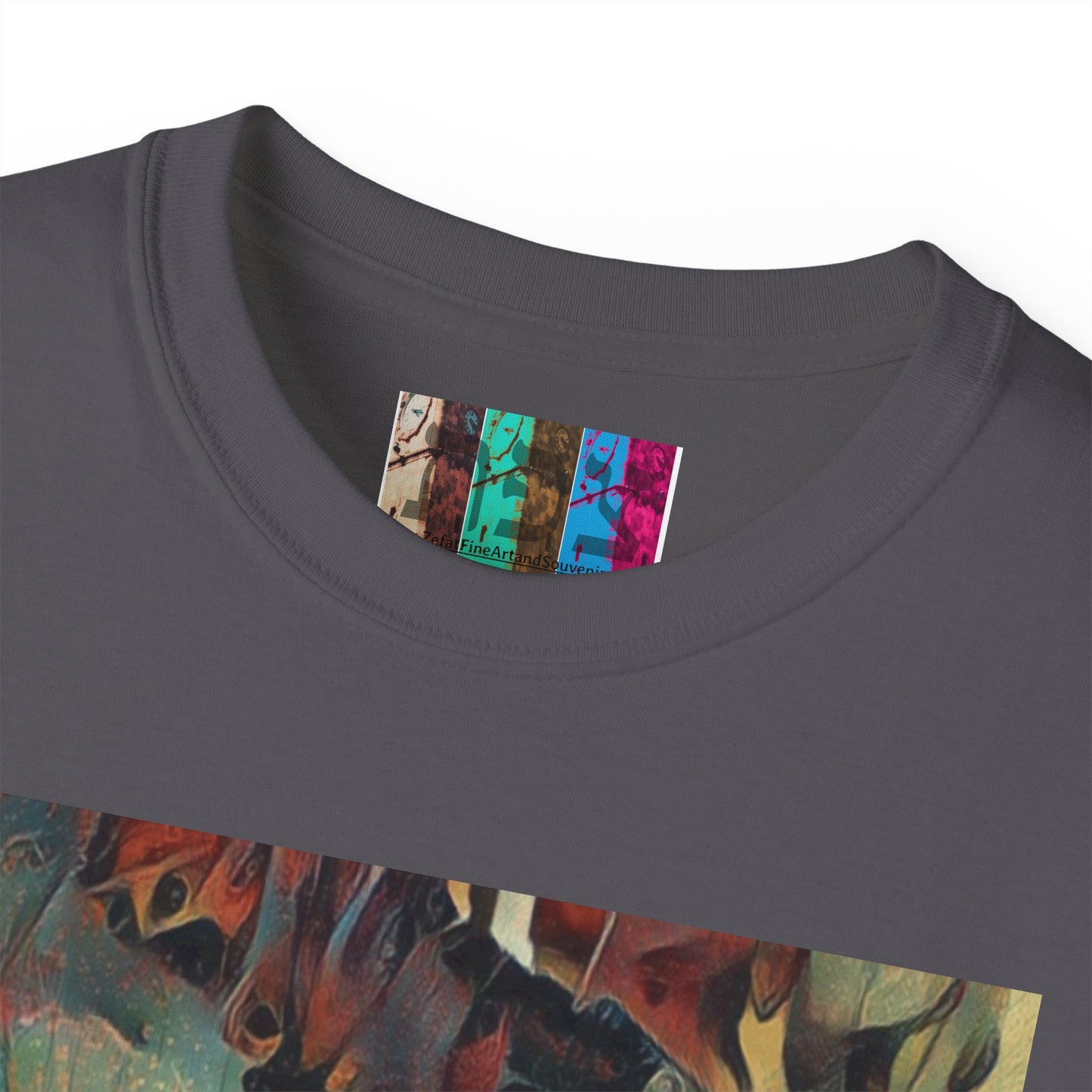 T Shirt with "Zefat Roman Ruins" Full Colour Image