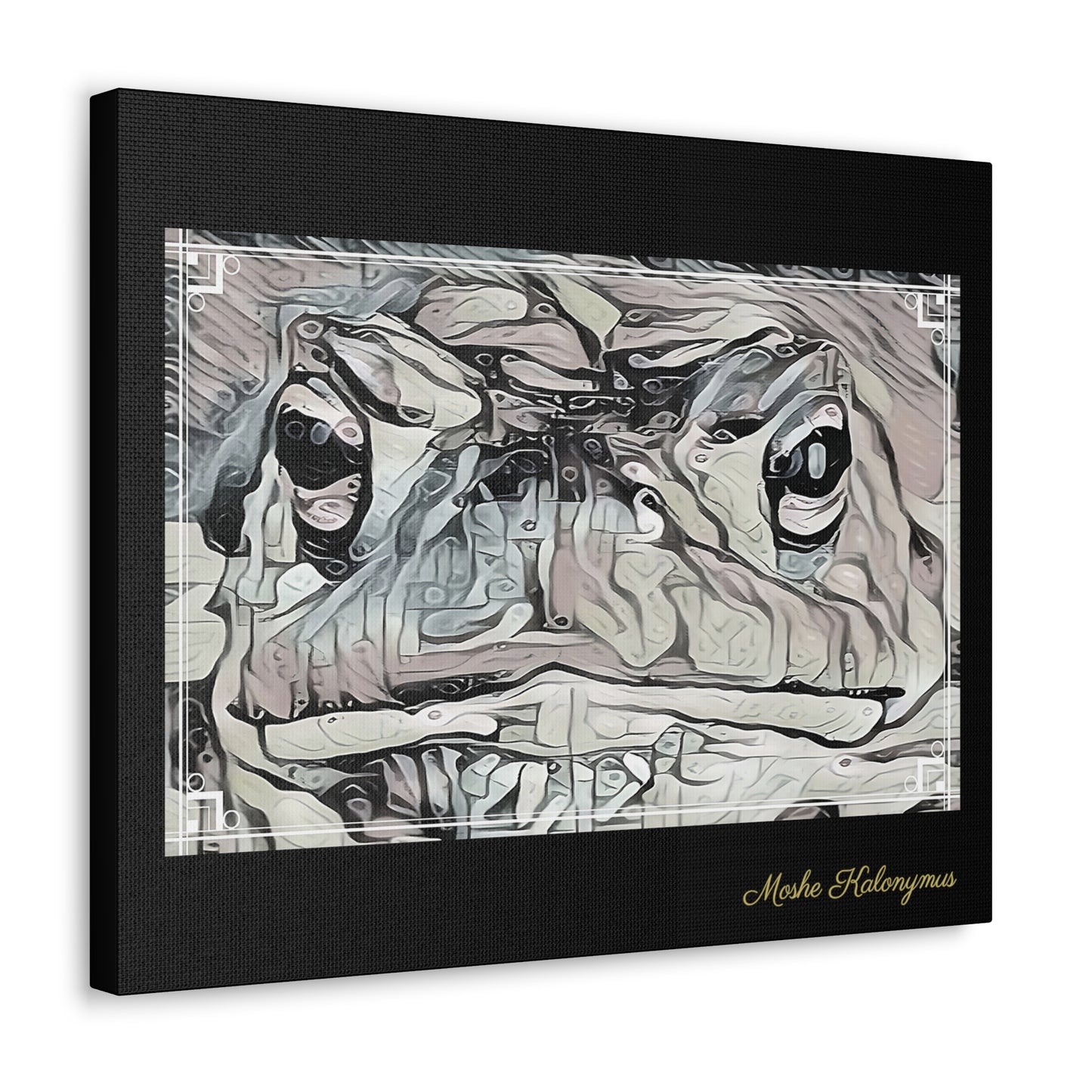 Canvas Gallery Wrap with "Transcendent Frog'' Monochromatic Plus