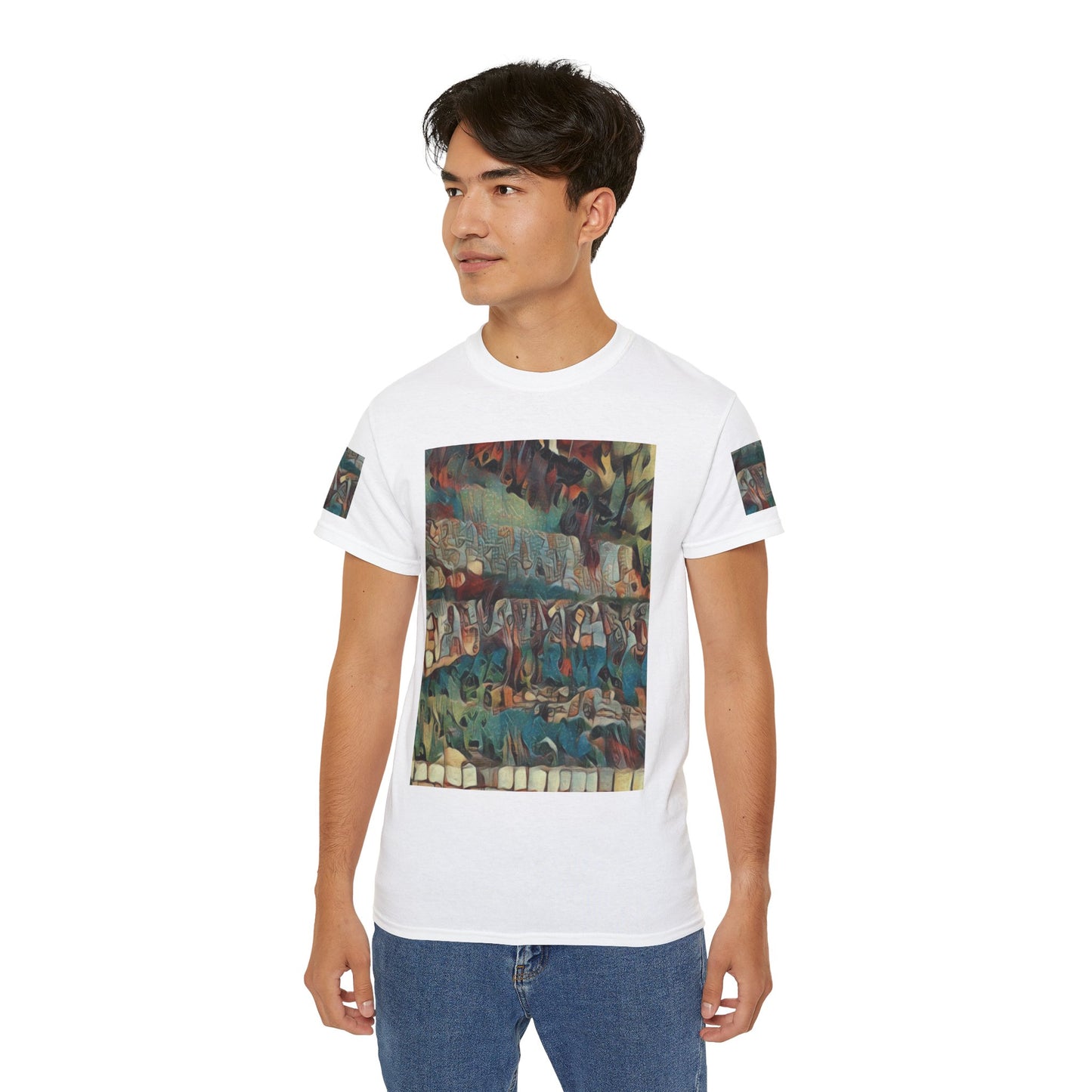 T Shirt with "Zefat Roman Ruins" Full Colour Image