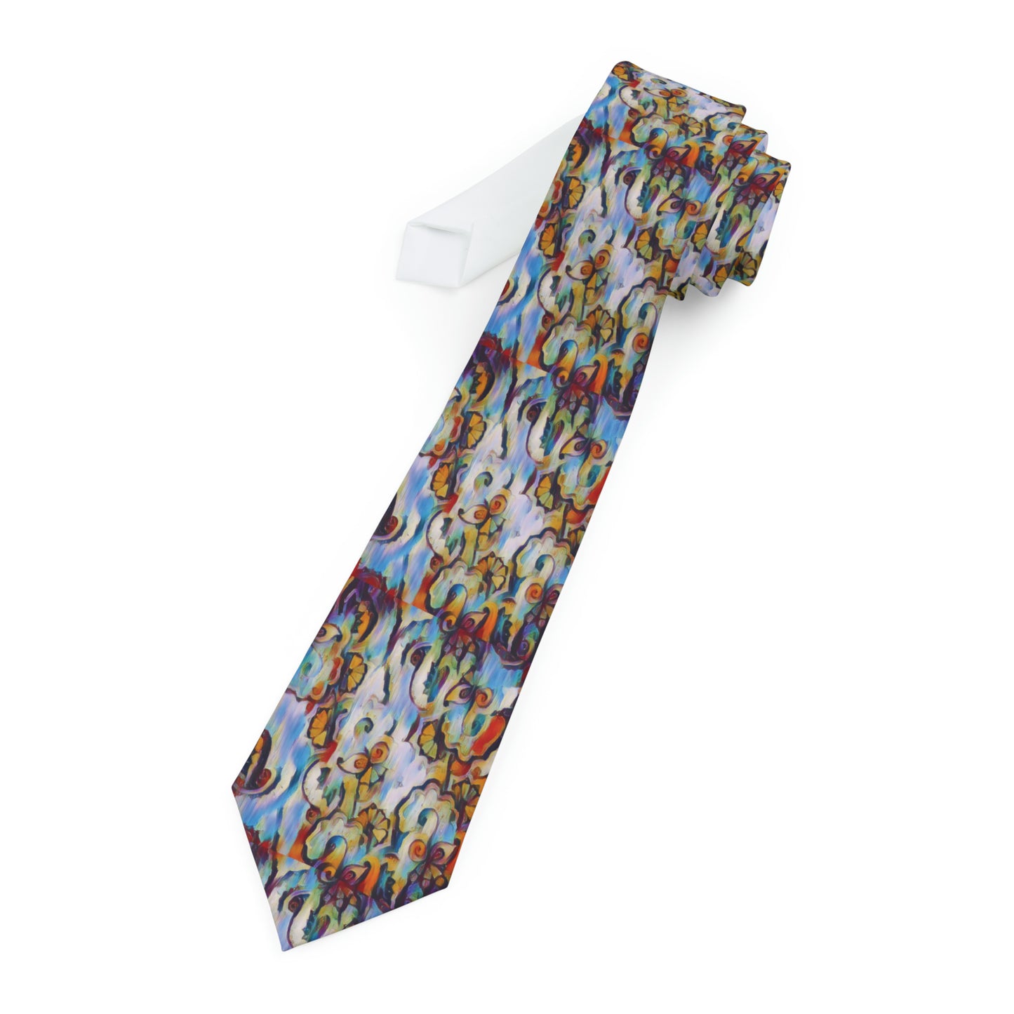 Necktie with 11 2023 Colourful Pattern