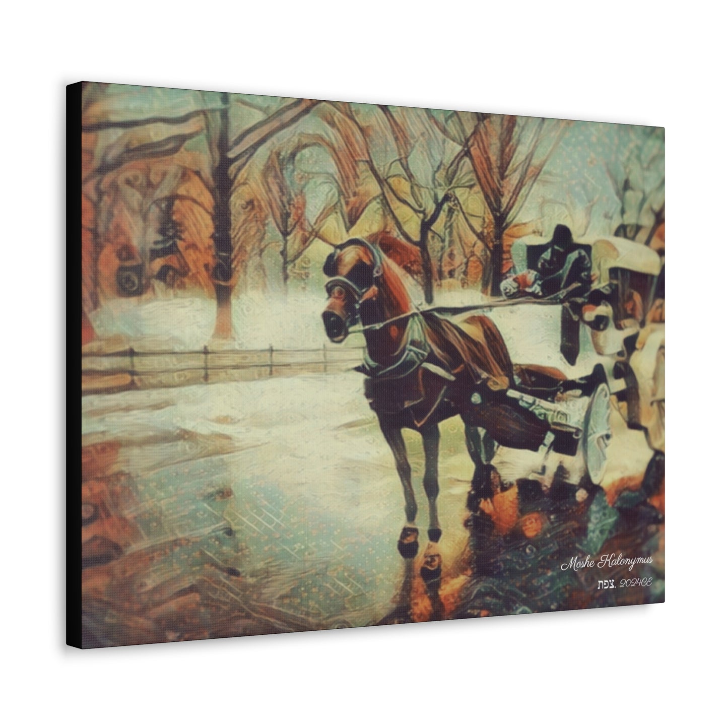 Canvas Gallery Wrap with "NYC Central Park Hansom Cab"