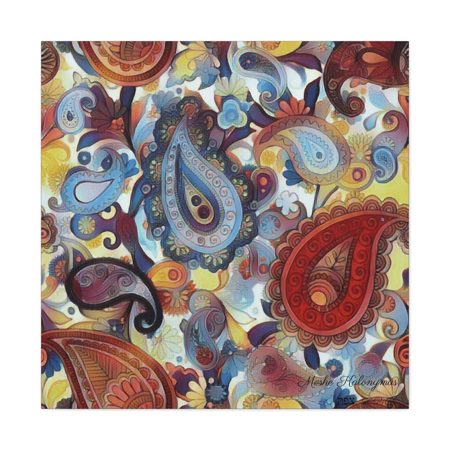 Canvas Gallery Wrap of Paisley Pattern 07231