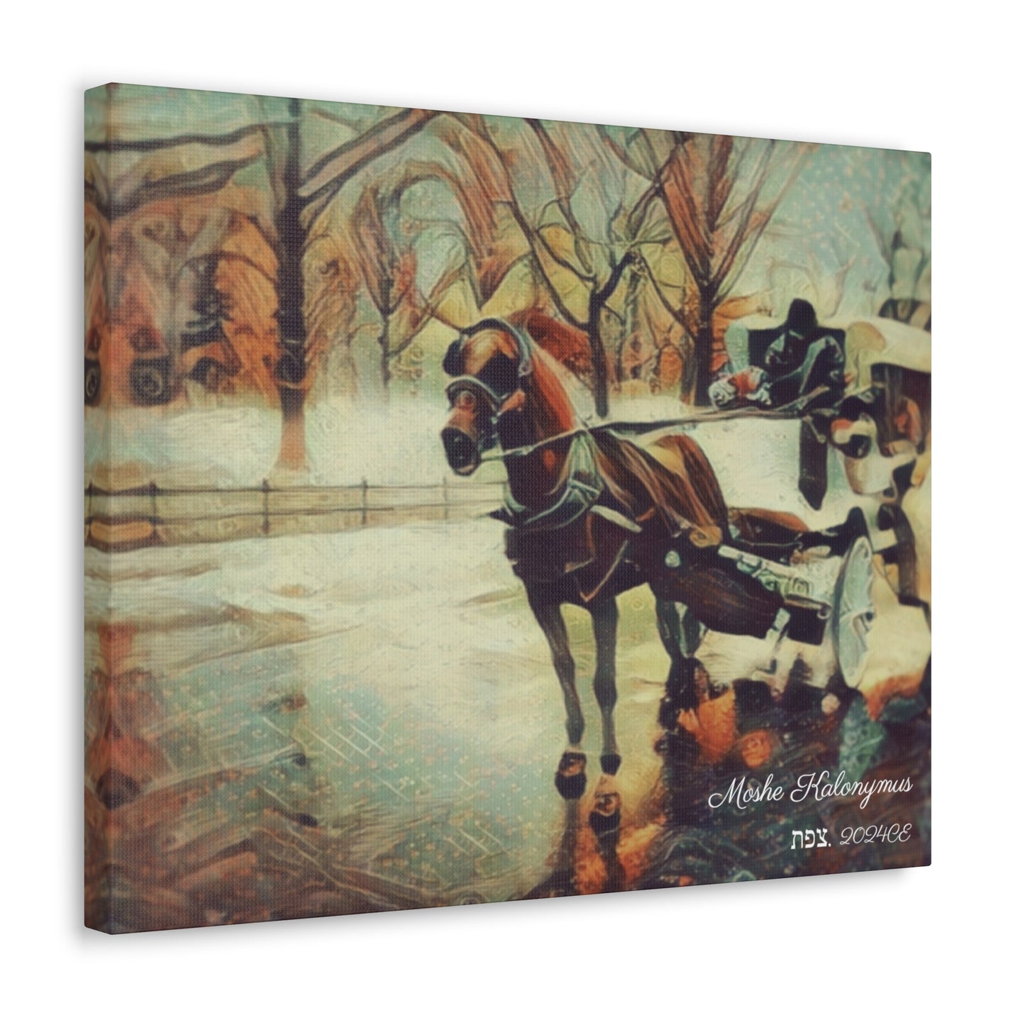 Canvas Gallery Wrap with "NYC Central Park Hansom Cab"